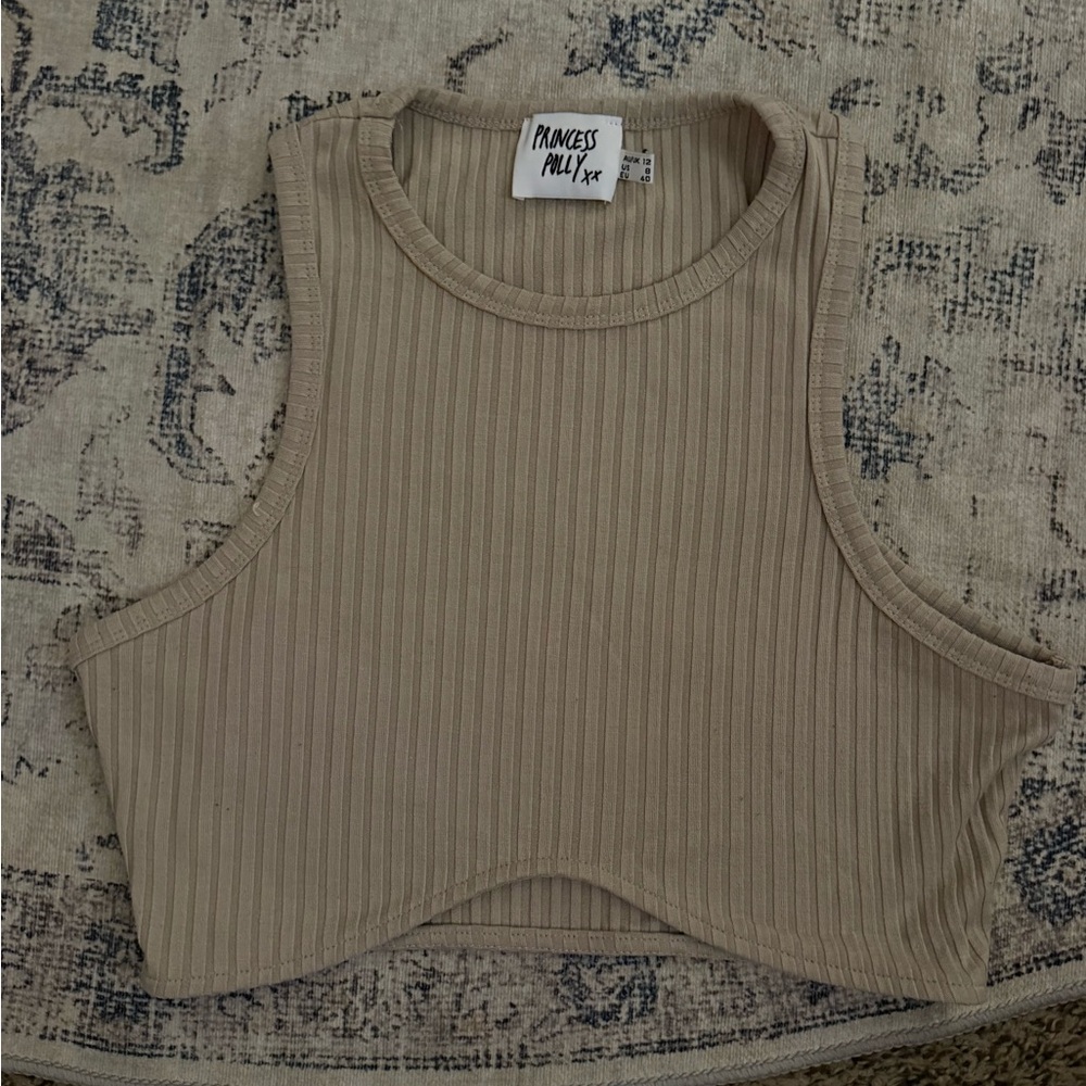 2 Piece Set Princess Polly Taupe Ribbed Skirt
